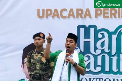 Ketua PW GP Ansor Berbidato Dalam Apel Hari Santri Nasional 2023 di Padang Pariaman