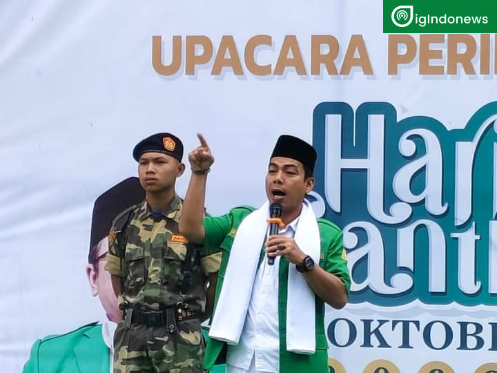 Ketua PW GP Ansor Berbidato Dalam Apel Hari Santri Nasional 2023 di Padang Pariaman