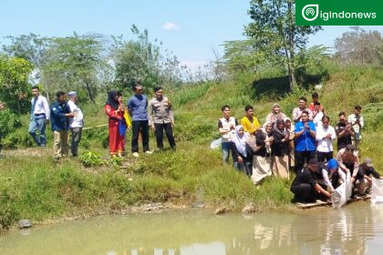 Penyebaran Bibit Ikan Bila Sebanyak 500 Bibit Bersama Fotokan dan Kapolres Sijunjung dan OKP Se Kabupaten Sijunjung