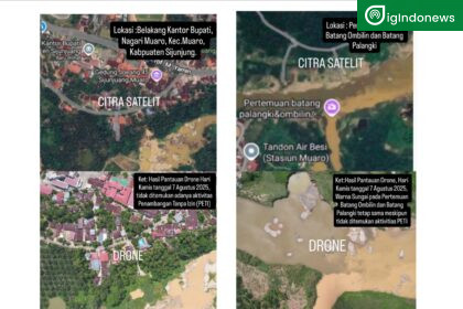 Pantauan dari Hasil Citra Satelit dan Drone Memastikan Tidak Adanya PETI Dibelakang Kantor Bupati