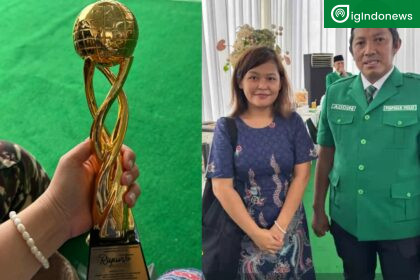 Angel Bersama Ketum GP Ansor saat menerima Riyanto Awards