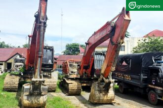 2 buah Excavator diamankan di Kapolres Sijunjung