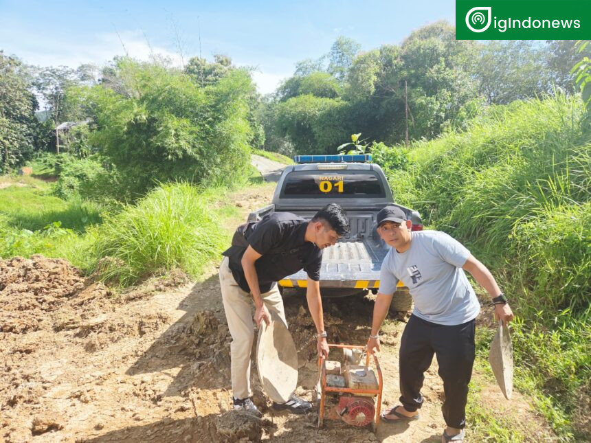 Tim Kepolisian Resort Sijunjung menyita diduga mesin yang menjadi alat bukti penambangan